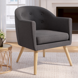 OLAN cabriolet scandinavische fauteuil in antracietgrijze stof