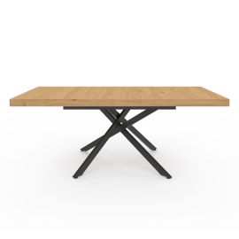 INES uitschuifbare eettafel 6-10 personen hout en zwart 160-200 cm