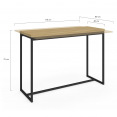 Table console 2en1 repliable 110 cm DETROIT 4 personnes design industriel