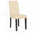 Set van 4 POLGA stoelen met beige fluwelen bekleding en zwarte poten