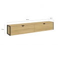 DETROIT 2-deurs tv-element voor wandmontage in industrieel design 180 cm