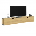 DETROIT 2-deurs tv-element voor wandmontage in industrieel design 180 cm