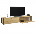 DETROIT 2-deurs tv-element voor wandmontage in industrieel design 180 cm