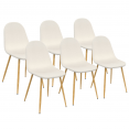 Lot de 6 chaises DARI en tissu bouclette pour salle à manger