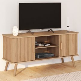 JULIETTE 110 cm TV-meubel met 2 deuren met lamelleneffect