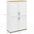 VITO 2-deurs highboard wit en beuken H. 125 cm