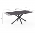 JASPE uitschuifbare eettafel, rechthoek, 6-10 personen, blad met betoneffect, antracietgrijze spinpoot 160-200cm