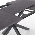 JASPE uitschuifbare eettafel, rechthoek, 6-10 personen, blad met betoneffect, antracietgrijze spinpoot 160-200cm