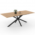 Rechthoekige eettafel ALIX 8 personen spinnenpoot hout en zwart 200 cm