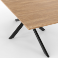 Rechthoekige eettafel ALIX 8 personen spinnenpoot hout en zwart 200 cm