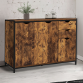 110 cm DAYTON laag dressoir met kasten en laden in industrieel ontwerp