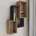 Wandplank met dubbele positie LOUANE beuken en black look hout