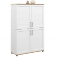 VITO 2-deurs highboard wit en beuken H. 125 cm