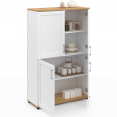 VITO 2-deurs highboard wit en beuken H. 125 cm