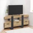 PHOENIX hoek TV-meubel met hout en zwarte lade 116 cm