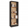 CARLA 5-vaks boekenplank in zwart en houteffect H.190 cm