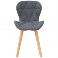 Set van 4 grijze stoffen en PU bi-materiaal ROXANE eetkamerstoelen