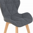 Set van 4 grijze stoffen en PU bi-materiaal ROXANE eetkamerstoelen