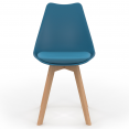 Set van 6 SARA Scandinavische stoelen mix kleur wit, lichtgrijs, eendenblauw x2, donkergrijs x2