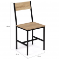 Lot de 4 chaises de cuisine DETROIT design industriel