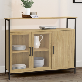 DETROIT 2-deurs dressoir met laden in industrieel design, 100 cm