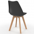 Set van 6 Scandinavische SARA-stoelen in donkergrijs, wit, zwart en zwart, grijs en wit patchworkfluweel