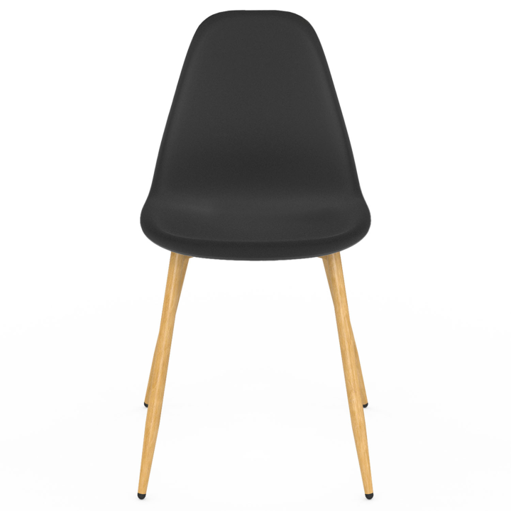 Lot de 6 chaises scandinaves DANI noires pour salle à manger