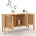 EDHEN 3-deurs laag dressoir met vlechtwerk 110 cm