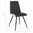 Lot de 6 chaises ADA noires liseré blanc pied araignée pour salle à manger