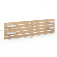 NINA 240 CM licht houten hoofdbord met 5 brede latten en witte planken