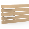 NINA 240 CM licht houten hoofdbord met 5 brede latten en witte planken