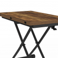 URBANA salontafel, om te bouwen tot eettafel, van donker hout met distressed en zwart effect, industrieel ontwerp