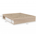 SALEM bedframe met opbergruimte en lattenbodem 160 x 200 cm met hout- en witeffect