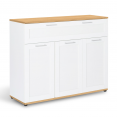 VITO 3-deurs dressoir met 1 witte lade en 100 cm houten blad