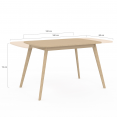 Table à manger extensible rectangle NOOR 4-6 personnes effet bois 120-160 cm