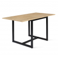 Table à manger extensible rectangle DETROIT 6-8 personnes design industriel 80-160 cm