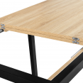 Table à manger extensible rectangle DETROIT 6-8 personnes design industriel 80-160 cm