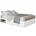 SALEM bedframe met opbergruimte en 140 x 190 cm witte lattenbodem