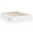 SALEM bedframe met opbergruimte en 140 x 190 cm witte lattenbodem