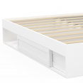 SALEM bedframe met opbergruimte en 140 x 190 cm witte lattenbodem