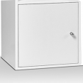 Meuble de rangement cube 9 cases bois blanc avec 3 portes