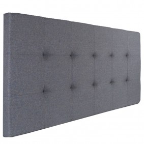 Tête de lit capitonnée ELZA en tissu gris anthracite pour lit 140 et 160 CM