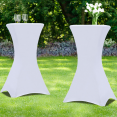 Set van 2 witte hoezen voor 105 cm hoge klaptafels