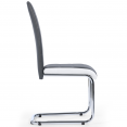 Set van 4 MIA-stoelen grijs met witte rand voor eetkamer