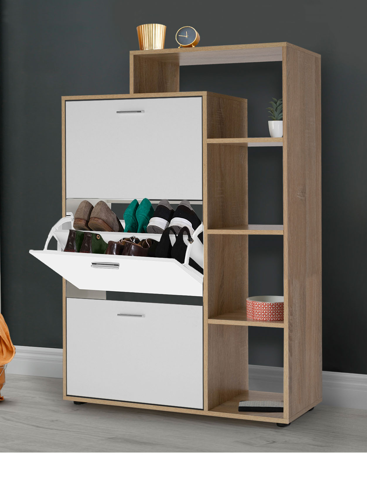 MaximaVida metalen locker schoenenkast Finn 25 x 80 x 125 cm ivoor – vtwonen MaximaVida metalen locker schoenenkast Finn 25 x 80 x 125 cm ivoor – vtwonen