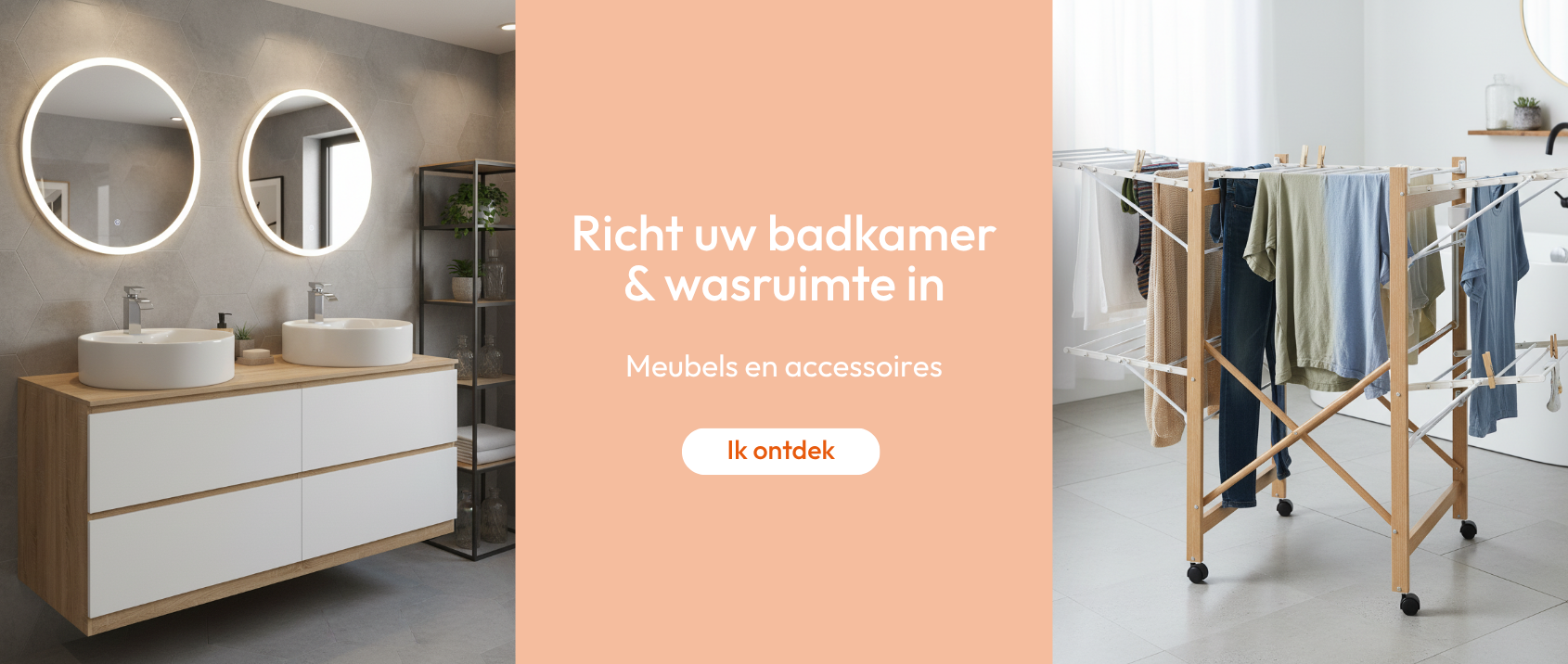 Selectie van woonkamer, badkamer en bijkeuken